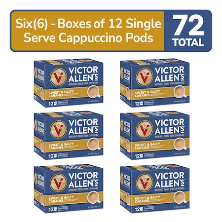 Victor Allen Victor Allen's Coffee Sweet and Salty Caramel Cappuccino, 6-12 count Single Serve K-Cup Coffee Pods, PK72 FG016403